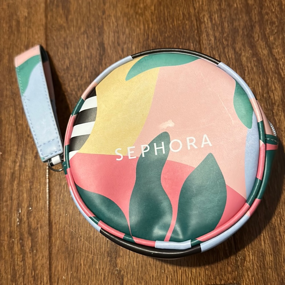 Sephora round makeup bag wristlet